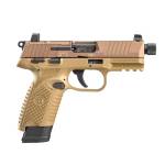 FN USA 502 Tactical Handgun .22 LR 10rd & 15rd Magazines (2) 4.6" Threaded Barrel FDE