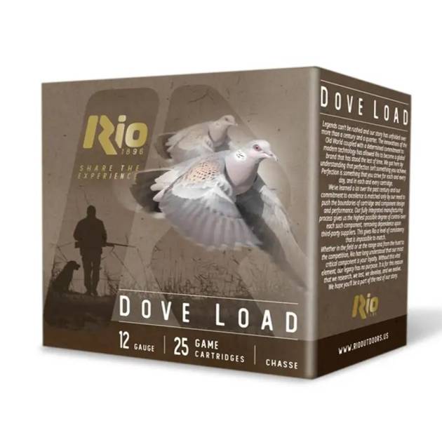 Rio Dove Load Shotshells 12ga 2-3/4" 1-1/8oz 1200fps #8 25/ct