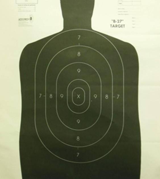 Speedwell Official NRA Police Qualification Silhouette Police Silhouette - Black - 50 yd. 24" X 45" 100/Pack