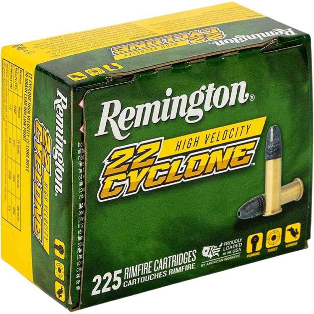 Remington 22 Cyclone Rimfire Ammunition .22 LR 36gr Lead HP 1280 fps 225/ct