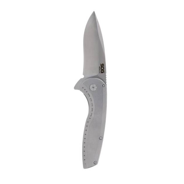SOG Knives Aegis FLK 2.0 Folding Knife 3-1/4" Drop Point Blade Silver