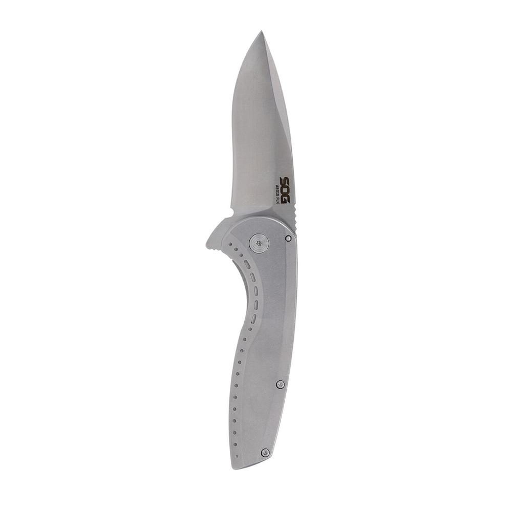 SOG Knives Aegis FLK 2.0 Folding Knife 3-1/4" Drop Point Blade Silver