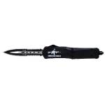 Templar Knife Large Come And Take It AR OTF Knife 3-1/2" Serrated Dagger Black