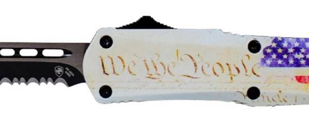 Templar Knife Small We The People Tanto Serrated Black