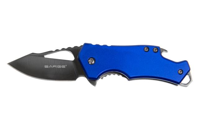Sarge Knives Blue Fuse- Blue Pocket Knife & Bottle Opener
