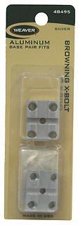 Weaver 2-Piece (Pairs) Top Mount Aluminum Scope Base - Silver - Browning X-Bolt