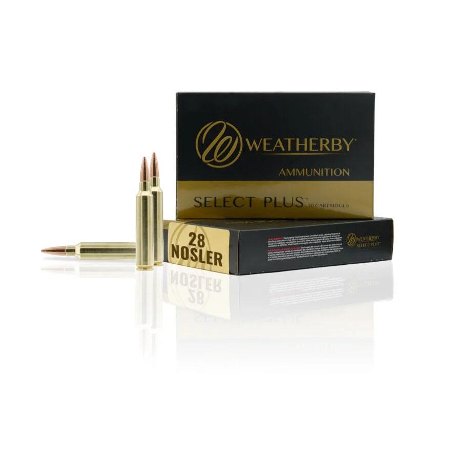 Weatherby Select Plus Rifle Ammunition 28 Nosler 180gr Berger VLD 3050 fps 20/ct