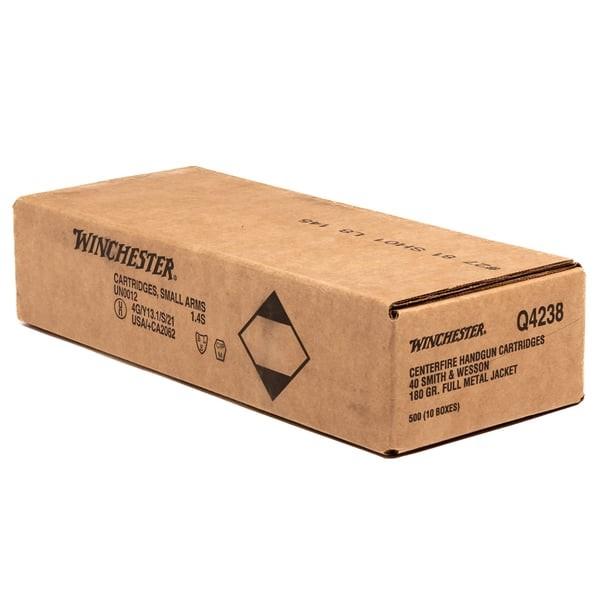 Winchester USA Handgun Ammunition .40 S&W 180 gr FMJ 1020 fps 500/ct