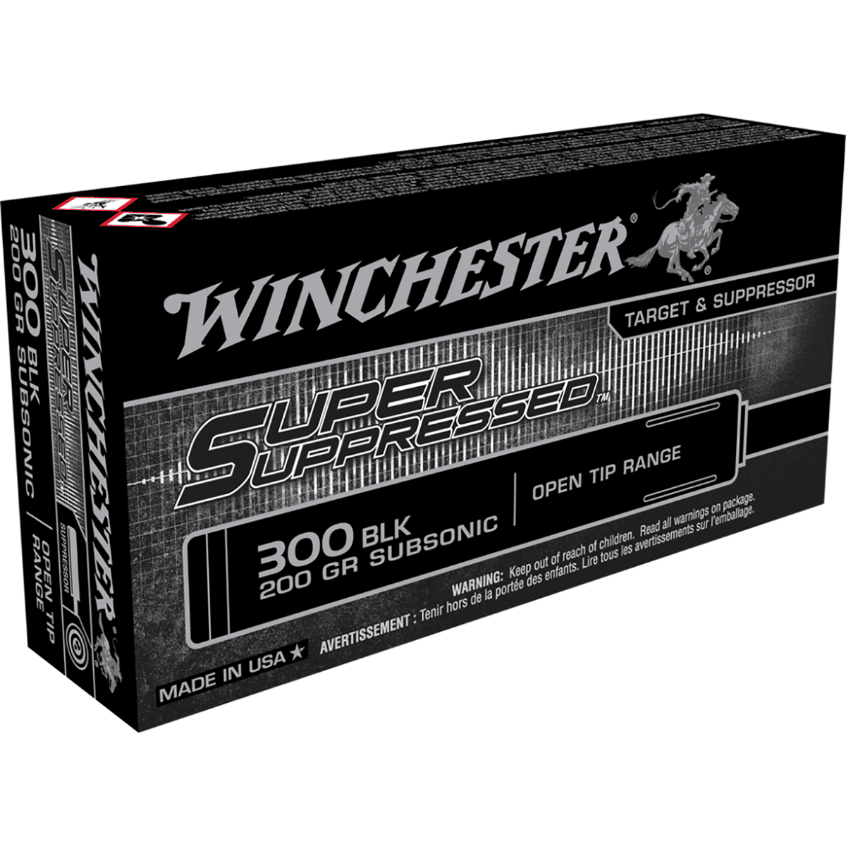 Winchester Super Suppressed Rifle Ammunition .300 AAC Blackout 200gr FMJOT 1060 fps 20/ct