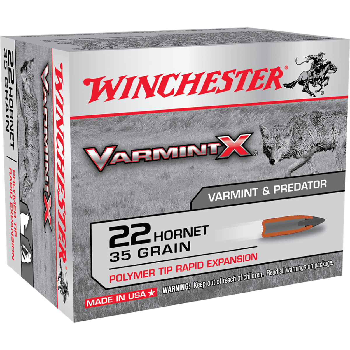 Winchester Varmint X Rifle Ammunition .22 Hornet 35 gr. PT 3100 fps 20/ct