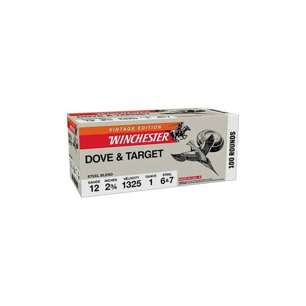 Winchester Dove & Target Steel Blend Shotshells 12ga 2-3/4" 1oz 1325 fps #6&7 100/ct