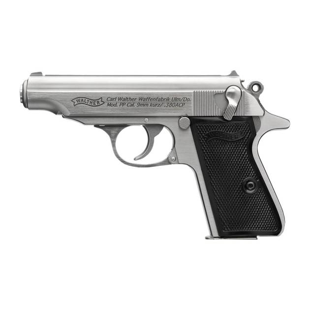 Walther PP Stainless Handgun .32 Auto 8rd Magazines(2) 3.9" Barrel Stainless Frame