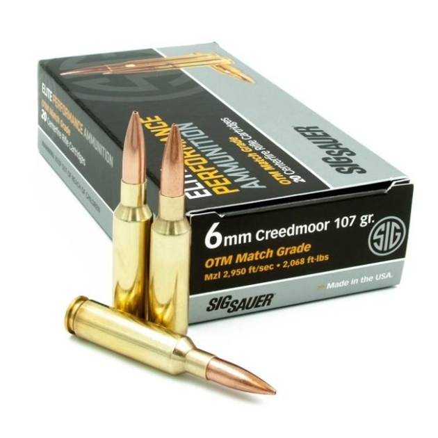 AMMO 6MM CREEDMOOR 107gr ELITE MATCH GRADE OTM 2950 fps20/ct