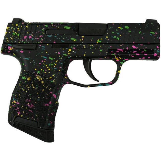 Sig Sauer Exclusive "Multi Color Paint" P365-380 Handgun 380 Auto 10rd Magazine 3.1" Barrel Black Manual Safety