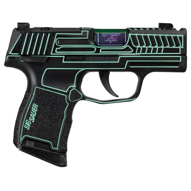 Sig Sauer P365 "Outlander Blue Laser" Handgun 9mm Luger 10rd Magazines(2) 3.1" Spectrum Barrel X-RAY 3 Sights Manual Safety