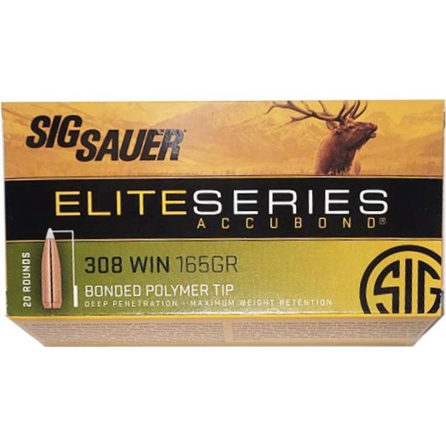 Sig Sauer Elite Accubond Hunting Ammunition .308 Win 165gr AB 20/ct