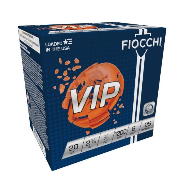 Fiocchi VIP Shotshells 20 ga 2-3/4" 7/8 oz 1200 fps #8 25/ct