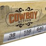 Fiocchi Cowboy Action Handgun Ammunition 38 Spl 158gr LFN 640 fps 50/ct