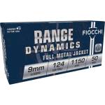 Fiocchi Range Dynamics Handgun Ammunition 9mm Luger 124 gr FMJ 1150 fps 50/ct