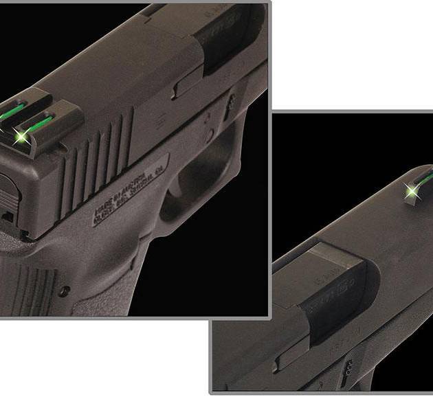 Truglo TFO Tritium/Fiber-Optic Day/Night Sights Fit Novak 1911 .260/.500 - Front Green/Rear Green