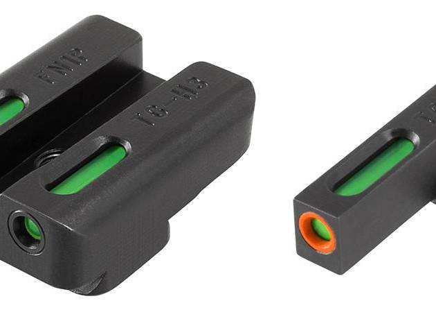 Truglo TFX Pro Tritium/Fiber-Optic Day/Night Sights Fit FNH FNP-9|FNX-9|FNS-9|FNS-9 Compact - Front Outline Orange/Rear Green