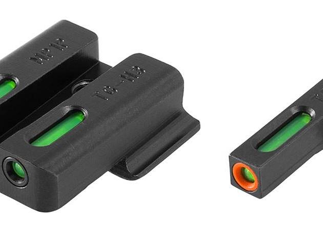 Truglo TFX Pro Tritium/Fiber-Optic Day/Night Sights Fit S&W M&P Shield|S&W M&P 22|S&W M&P SD9|S&W M&P SD40 - Orange Outline Front/Rear Green