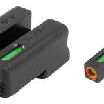 Truglo TFX Pro Tritium/Fiber-Optic Day/Night Sights Fit Novak LoMount cut .260 front / .450 rear - Orange Outline Front/Rear Green