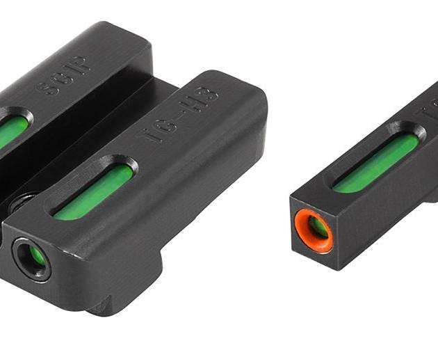 Truglo TFX Pro Next Gen Tritium & Fiber Optic Xtreme Handgun Sight - Sig Sauer #6 front / #8 rear - Orange Outline Front/Rear Green