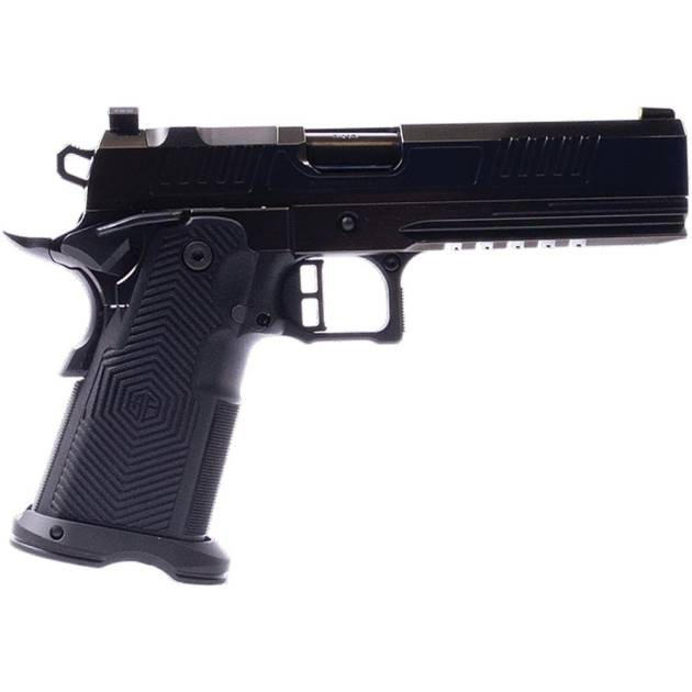 Alpha Foxtrot AF1911 Romulus Handgun 9mm Luger 17 & 20rd Magazines 5" Bull Barrel Polished DLC Black RMSc Cut