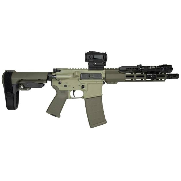 Shark Coast Grassy Knoll AR Pistol Bundle 5.56mm 30rd Magazine 10.5'' Threaded Barrel Vortex Sparc Red Dot Streamlight ProTac SBA3 Brace