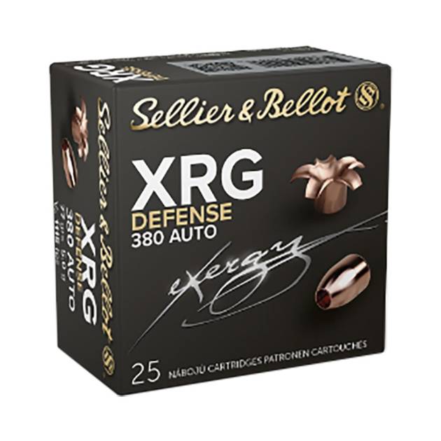 Sellier & Bellot XRG Defense Handgun Ammunition 380 ACP 77gr HP 1116 fps 25/ct