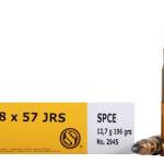 Sellier & Bellot Rifle Ammunition 8x57 JRS 196 gr SPCE 2380 fps 20/ct