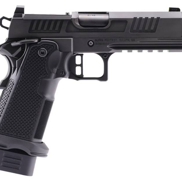 Alpha Foxtrot AF1911-Romulus MOS Adapter Handgun 9mm Luger 17(1) & 20rd(1) Magazines 4.25" Comp Threaded Barrel DLC Black