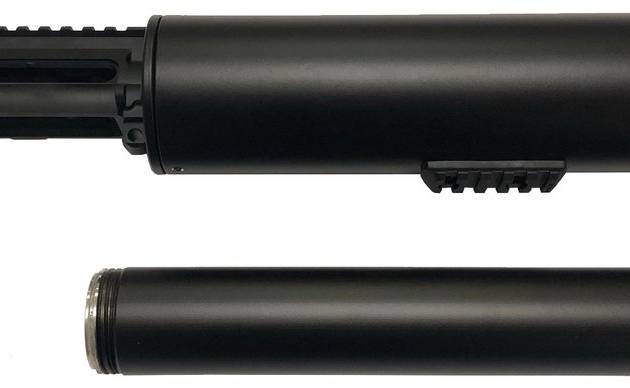 F5 MFG Soda Can Launcher - Black | Picatinny Rail | Includes Golfball/Net/Smoke Canister attachment