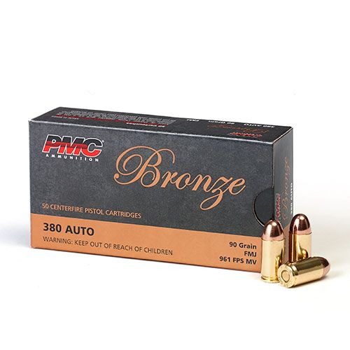 PMC Bronze Handgun .380 Auto, 90 Grain FMJ, 380A, 50 Rounds