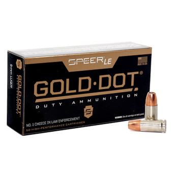 CCI GOLD DOT 9MM 124GR GDHP 50RD BX 1000RD CASE