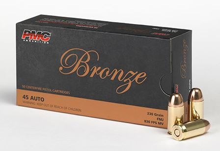 PMC BRONZE 45 AUTO 230GR FMJ 50RD BX CASE 1000RD CASE
