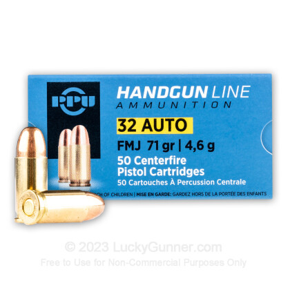 PPU 32 AUTO 71GR FMJ 50RD BOX 20 BOXES PER CASE