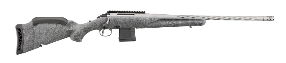 Ruger American Rifle Gen II gray rifle with 20-inch threaded barrel