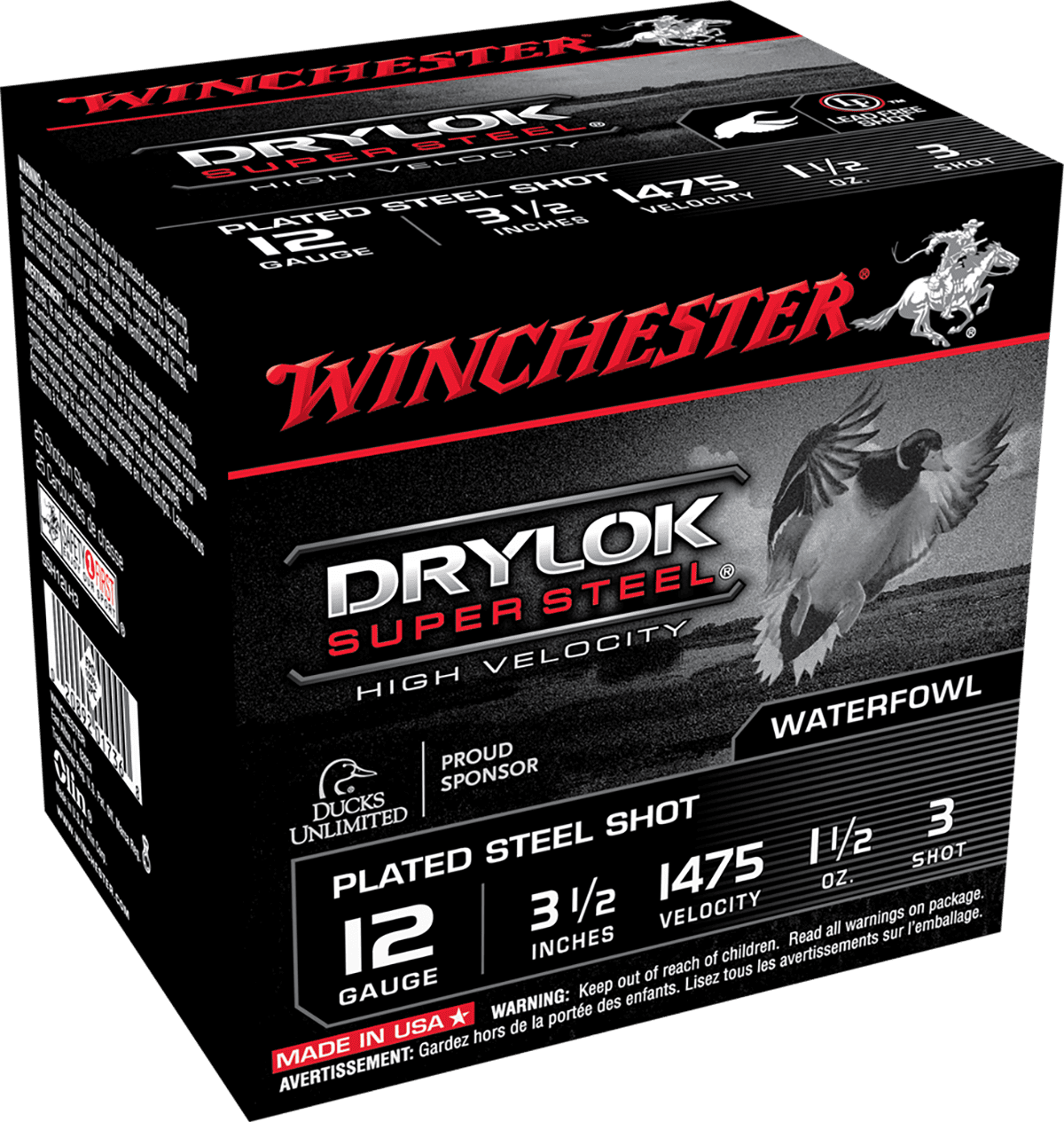 WINCHESTER DRYLOK SPR STEEL HV 12G 3-1/2" #3 1-1/2 OZ 25/250