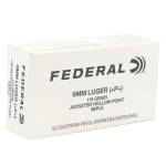 FEDERAL CLASSIC HI SHOK 9MM+P+ 115GR JHP 50RD BX 1000RD CASE