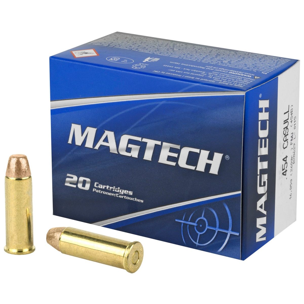 MAGTECH 454 CASULL 260GR FMJ FLAT 20RD BOX 50 BOXES PER CASE