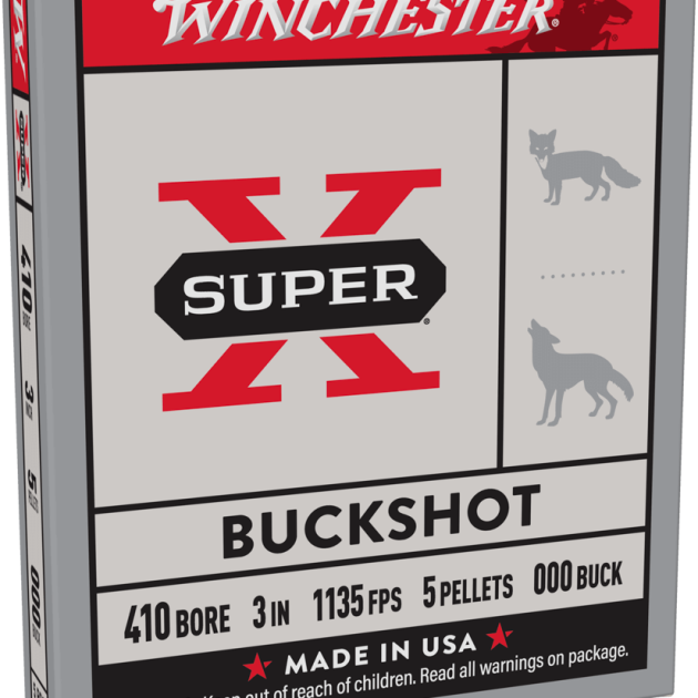 WINCHESTER 410GA 3" 000 BCKSHT 3PLT 5RD BX 250RD CASE
