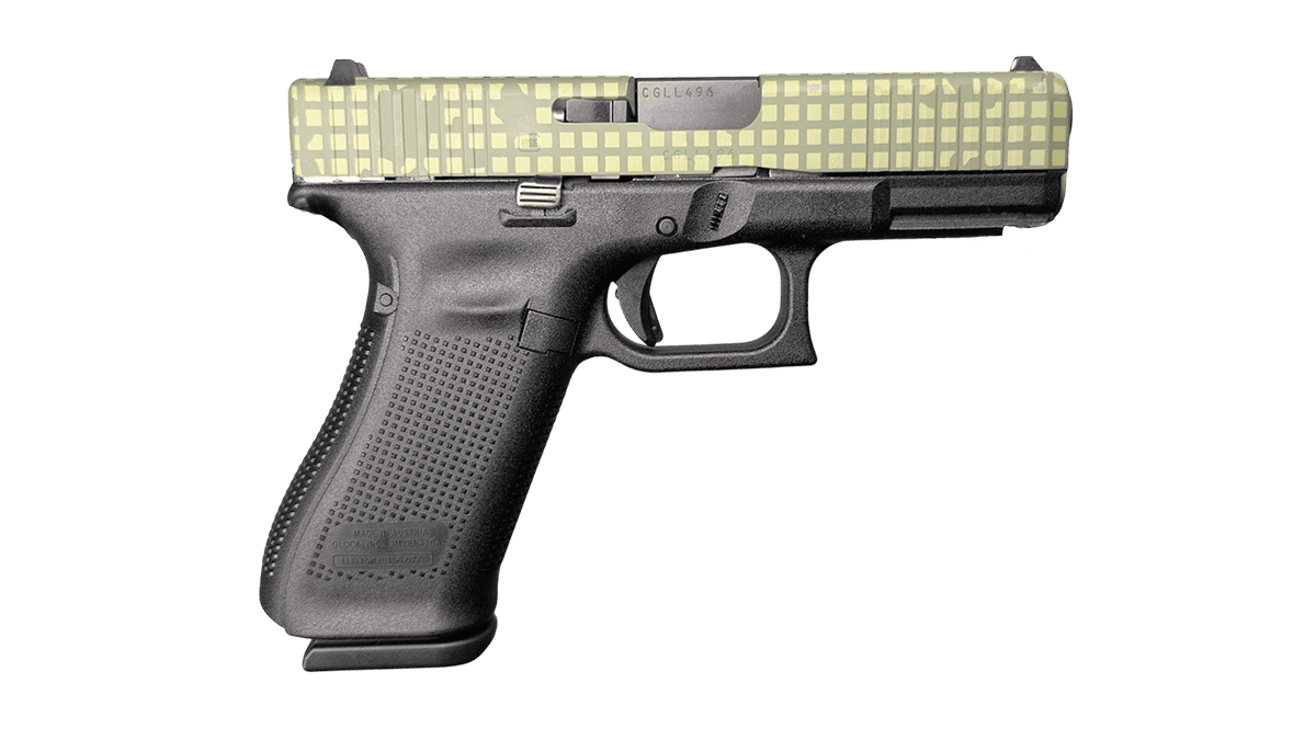 GLOCK 45 V DNC 9MM PISTOL 4" BLACK-BLK/GRN SLIDE FXD 3-17RD MAGS