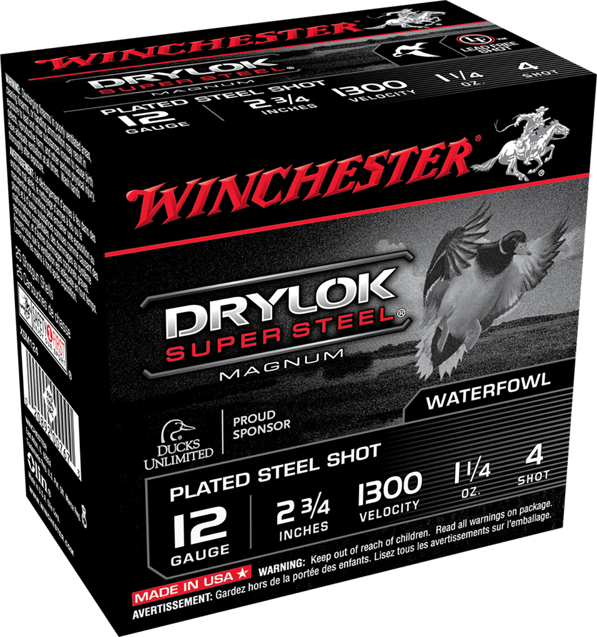 WINCHESTER DRYLOK STL MAG 12G 2-3/4' #4 1-1/4OZ 25RDS