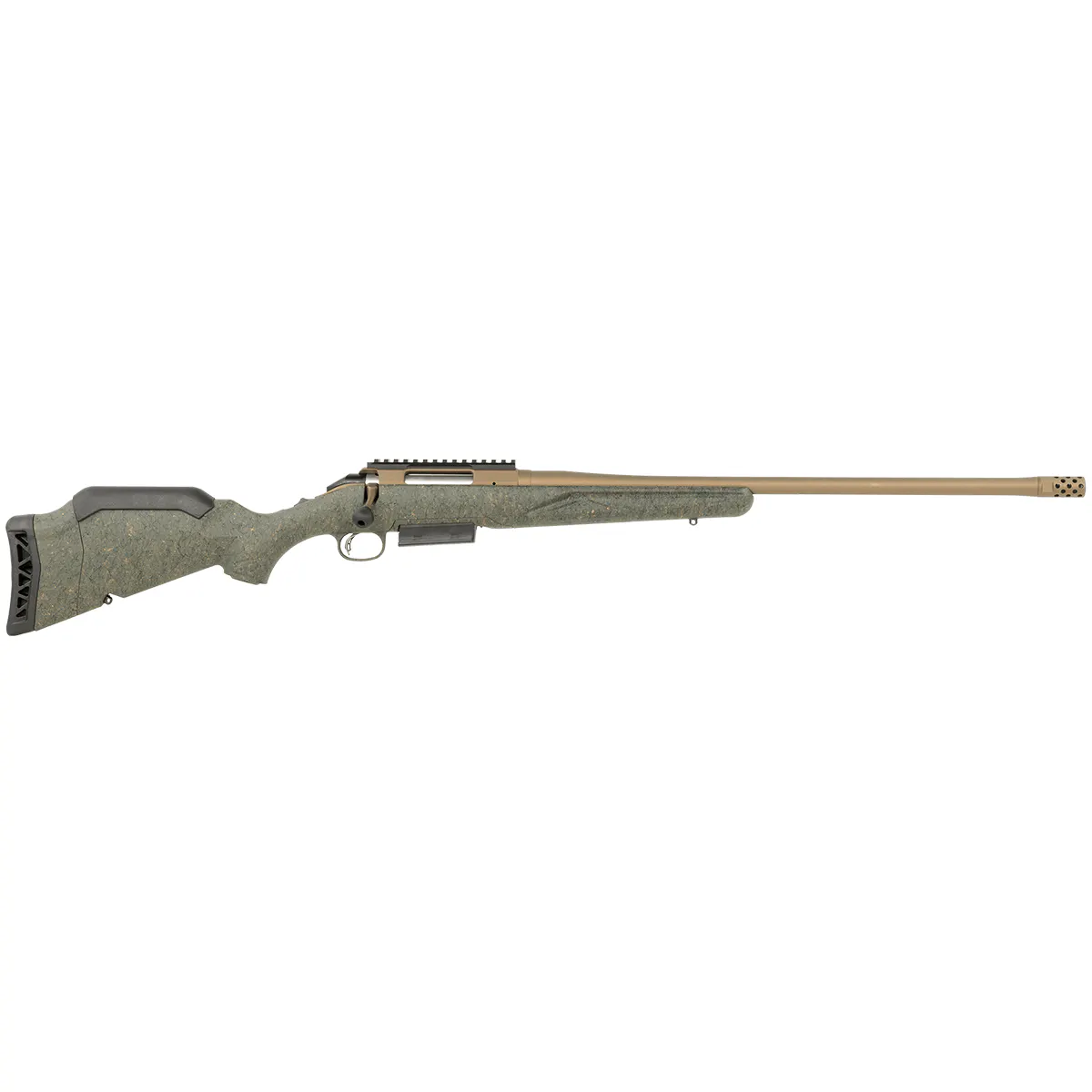 Ruger American Gen II Predator 450 Bushmaster rifle with 22-inch bronze barrel and green stock
