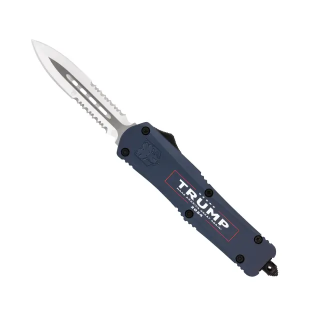 COBRATEC KNIVES MEDIUM FS-3 TRUMP 2024 BLUE DAGGER 2 SIDE SERRATED