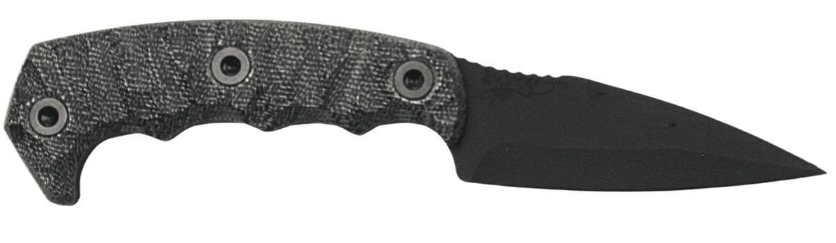 HALF FACE BLADES HUMINT 3" BLADE, 8"OA, CPM S45VN STEEL, ARMOR BLK, GRY MICARTA GRIP