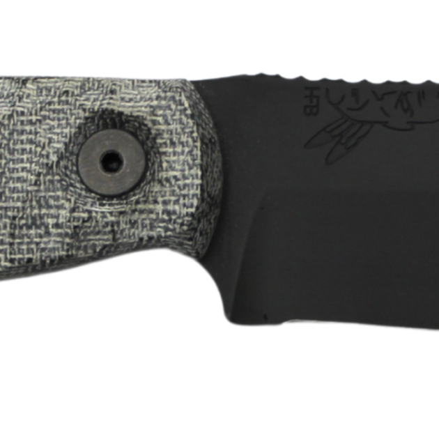 HALF FACE BLADES CROW SCALPER 4" BLADE, 8.3"OA, S45VN STEEL, ARMORY BLK, GRAY MICARTA GRIP