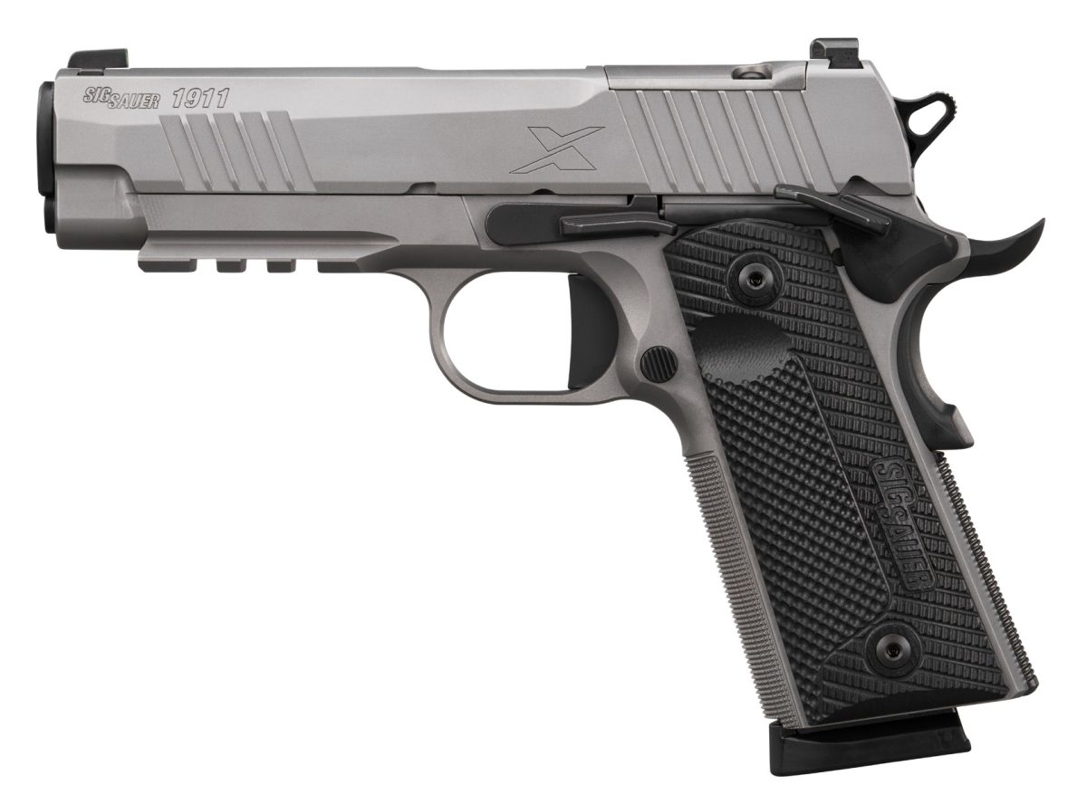 SIG SAUER 1911 X CARRY STAINLESS 45ACP 4.2" G10 GRIP, OPTIC RDY, 2-8RD